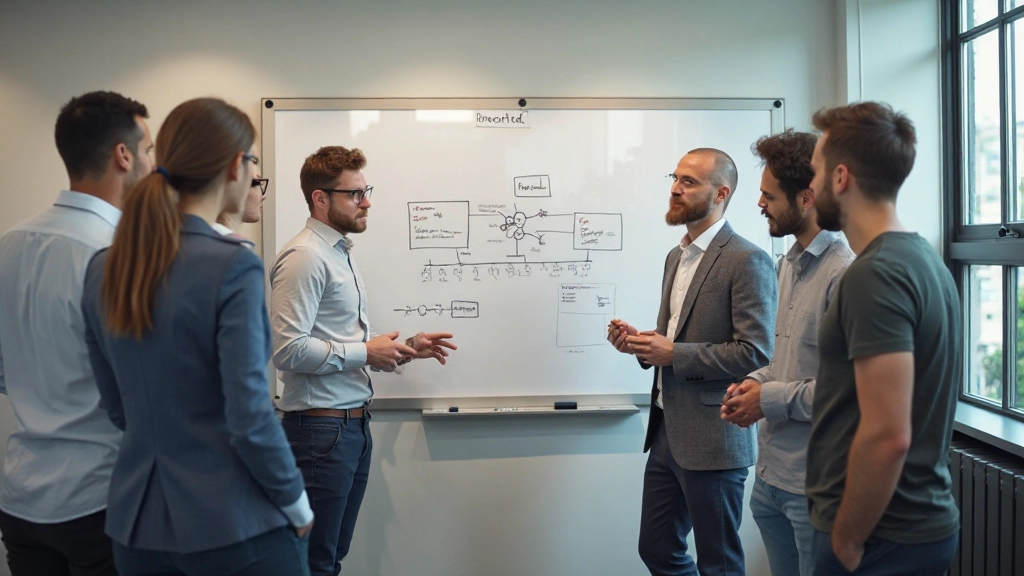 Team in overleg over doelstellingen